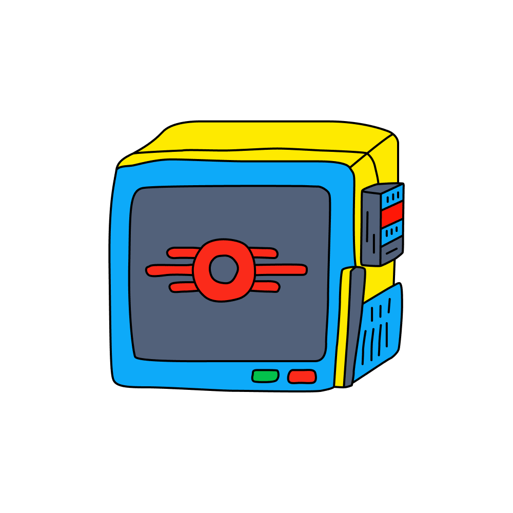 Retro-Futuristic Cartoon Monitor_filled